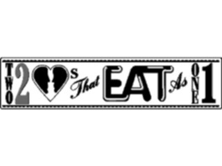 Sticker Custom Preview Image #060282 Food Drink Advertising Titles Two Hearts That Eatas One