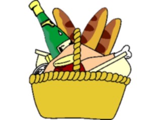 Sticker Custom Preview Image #060393 Food Drink Breads Cereals Bread Wine Basket1