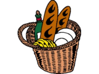 Sticker Custom Preview Image #060394 Food Drink Breads Cereals Bread Wine Basket2