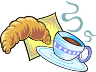 Sticker Custom Preview Image #060424 Food Drink Breads Cereals Croissant Coffee2