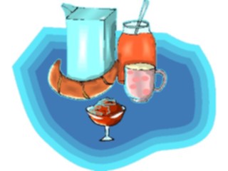 Sticker Custom Preview Image #060426 Food Drink Breads Cereals Croissant Juice