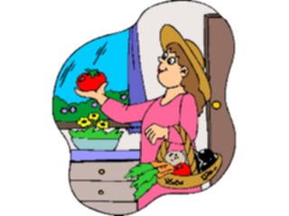 Sticker Custom Preview Image #060565 Food Drink Cartoons Admiring Vegetables