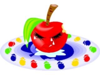 Sticker Custom Preview Image #060569 Food Drink Cartoons Apple Crying