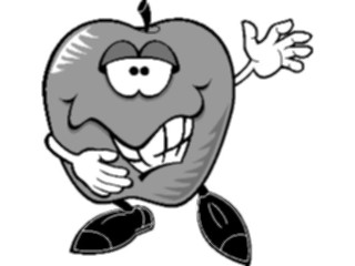 Sticker Custom Preview Image #060570 Food Drink Cartoons Apple Dancing