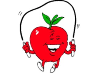 Sticker Custom Preview Image #060584 Food Drink Cartoons Apple Jumping Rope