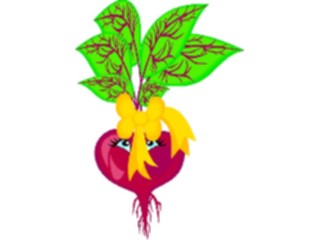 Sticker Custom Preview Image #060623 Food Drink Cartoons Beet Wearing Bow