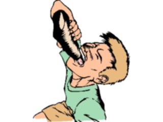 Sticker Custom Preview Image #060633 Food Drink Cartoons Boy Eating