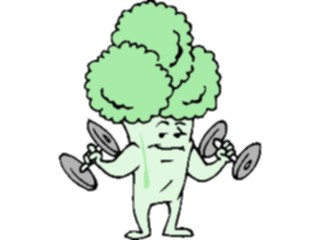 Sticker Custom Preview Image #060656 Food Drink Cartoons Broccoli Lifting Weights