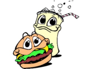 Sticker Custom Preview Image #060660 Food Drink Cartoons Burger Soda