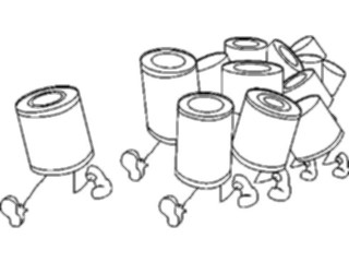 Sticker Custom Preview Image #060673 Food Drink Cartoons Cans Running