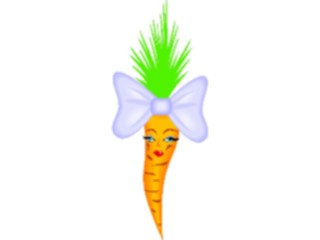 Sticker Custom Preview Image #060680 Food Drink Cartoons Carrot Wearing Bow