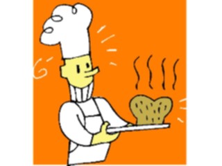 Sticker Custom Preview Image #060689 Food Drink Cartoons Chef Baking Bread