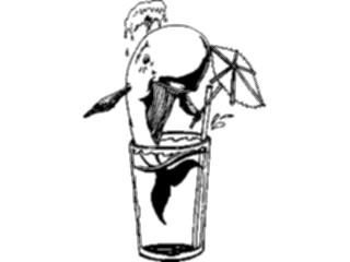 Sticker Custom Preview Image #060719 Food Drink Cartoons Cocktail Whale