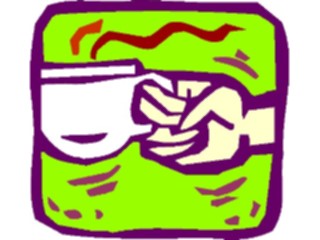 Sticker Custom Preview Image #060725 Food Drink Cartoons Coffee Cupin Hand