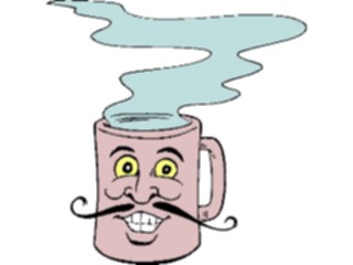 Sticker Custom Preview Image #060732 Food Drink Cartoons Coffee Mustache