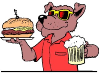 Sticker Custom Preview Image #060777 Food Drink Cartoons Dogwith Food Drink