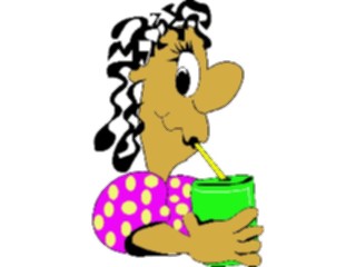 Sticker Custom Preview Image #060800 Food Drink Cartoons Drinking Thru Straw2