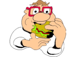 Sticker Custom Preview Image #060814 Food Drink Cartoons Eatinga Hamburger2