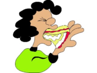 Sticker Custom Preview Image #060832 Food Drink Cartoons Eating Cake1