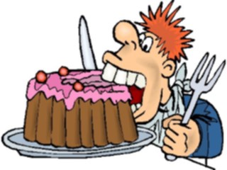 Sticker Custom Preview Image #060836 Food Drink Cartoons Eating Cake5
