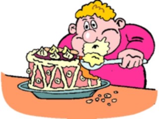 Sticker Custom Preview Image #060838 Food Drink Cartoons Eating Cake7
