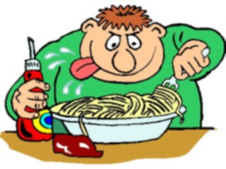 Sticker Custom Preview Image #060853 Food Drink Cartoons Eating Pasta