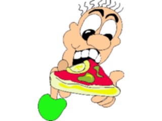 Sticker Custom Preview Image #060854 Food Drink Cartoons Eating Pizza1