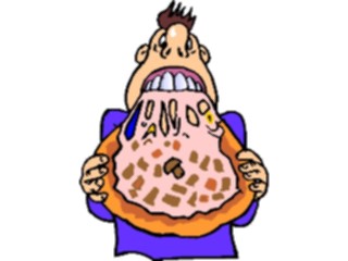 Sticker Custom Preview Image #060855 Food Drink Cartoons Eating Pizza2