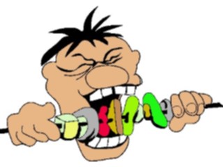Sticker Custom Preview Image #060856 Food Drink Cartoons Eating Shish Kebab
