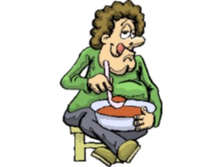Sticker Custom Preview Image #060858 Food Drink Cartoons Eating Soup2