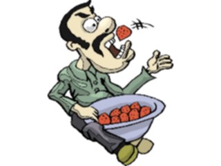 Sticker Custom Preview Image #060861 Food Drink Cartoons Eating Strawberries