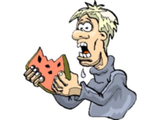 Sticker Custom Preview Image #060862 Food Drink Cartoons Eating Watermelon