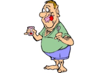 Sticker Custom Preview Image #060863 Food Drink Cartoons Eating Yogurt