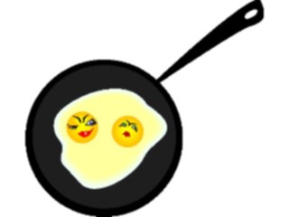 Sticker Custom Preview Image #060876 Food Drink Cartoons Eggsin Frying Pan
