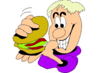 Sticker Custom Preview Image #060878 Food Drink Cartoons Examininga Hamburger