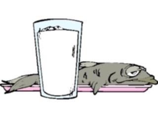 Sticker Custom Preview Image #060884 Food Drink Cartoons Fish Milk