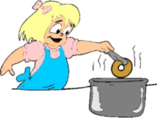 Sticker Custom Preview Image #060915 Food Drink Cartoons Girl Making Doughnuts