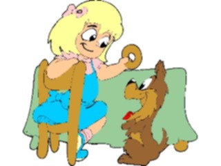 Sticker Custom Preview Image #060917 Food Drink Cartoons Girlwith Doughnut2