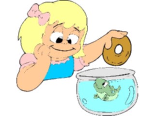 Sticker Custom Preview Image #060918 Food Drink Cartoons Girlwith Doughnut3