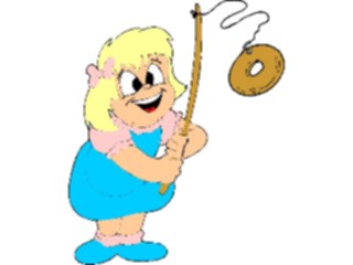 Sticker Custom Preview Image #060919 Food Drink Cartoons Girlwith Doughnut4