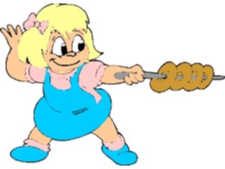 Sticker Custom Preview Image #060920 Food Drink Cartoons Girlwith Doughnuts