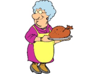 Sticker Custom Preview Image #060923 Food Drink Cartoons Grandmotherwith Chicken