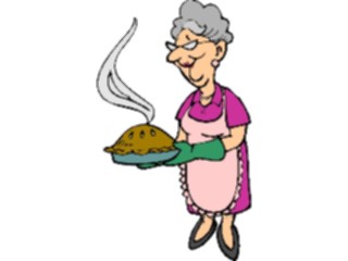 Sticker Custom Preview Image #060924 Food Drink Cartoons Grandmotherwith Pie