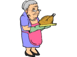 Sticker Custom Preview Image #060925 Food Drink Cartoons Grandmotherwith Roast