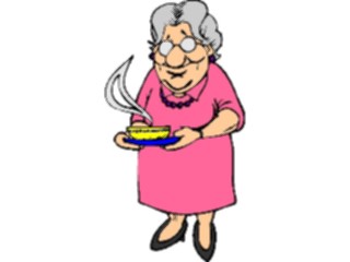 Sticker Custom Preview Image #060926 Food Drink Cartoons Grandmotherwith Soup