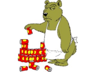 Sticker Custom Preview Image #060933 Food Drink Cartoons Grocer Bear