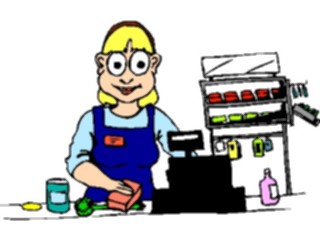 Sticker Custom Preview Image #060934 Food Drink Cartoons Grocery Clerk