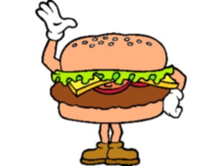 Sticker Custom Preview Image #060937 Food Drink Cartoons Hamburger Waving