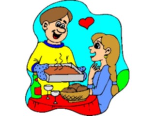 Sticker Custom Preview Image #060956 Food Drink Cartoons Husband Cooking Dinner