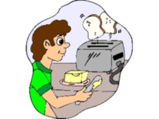 Sticker Custom Preview Image #060999 Food Drink Cartoons Making Toast